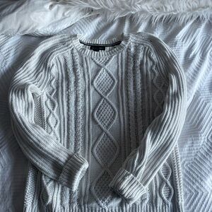 Banana Republic White Cable Knit Sweater